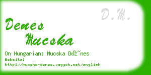 denes mucska business card